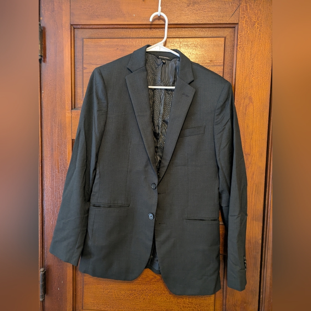 Banana Republic Slim Fit Italian Wool Blazer Black 36R